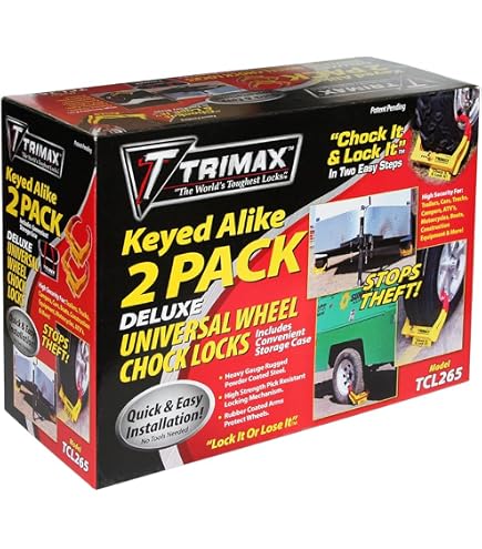 Amazon.com: Trimax TCL65 Wheel Chock Lock(2 Pack) : Automotive